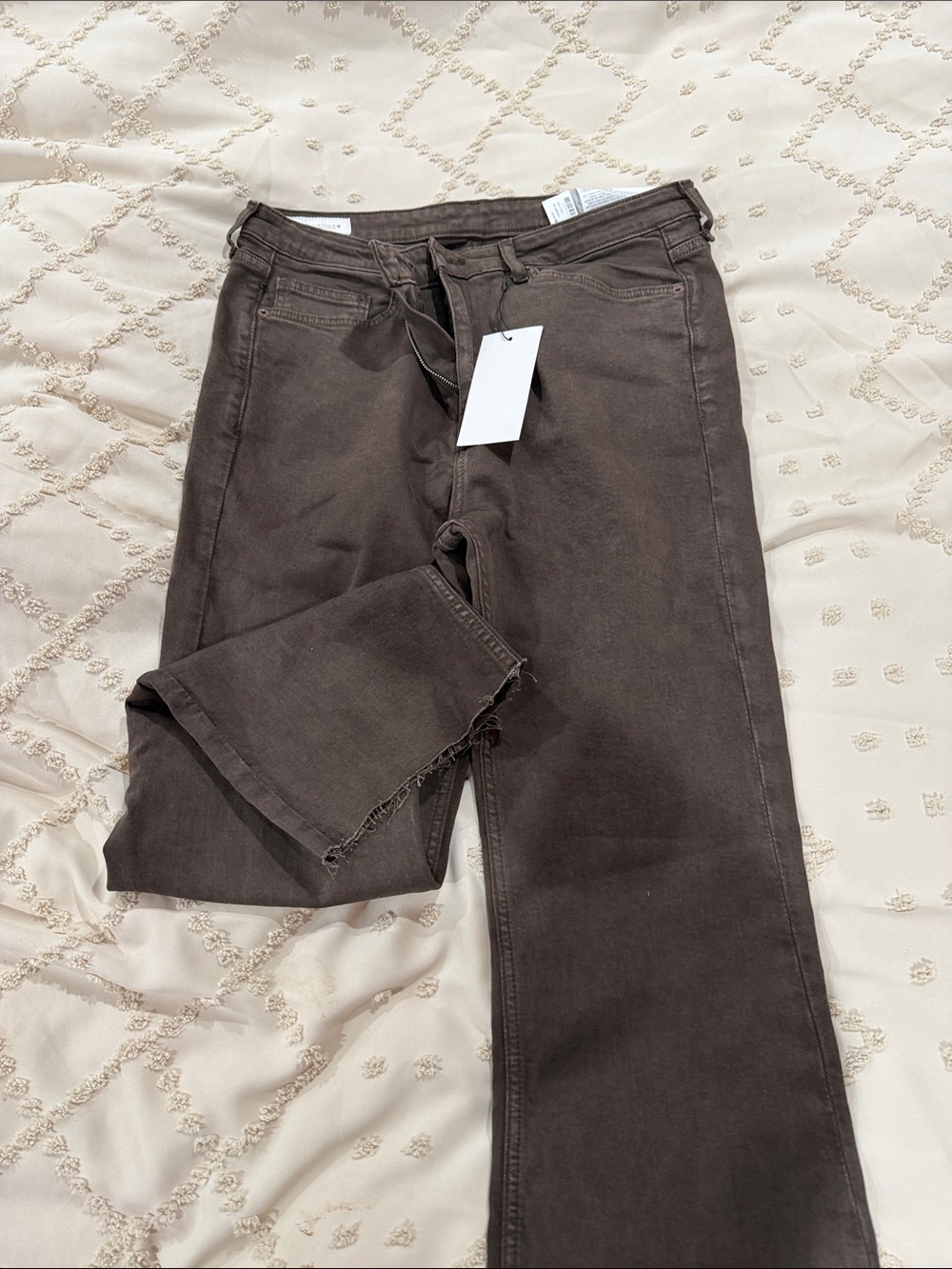 Zara Brown Straight-Leg Jeans